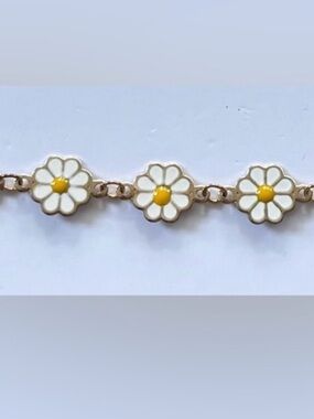 Forever 21 Daisy Choker Necklace - Gold,  White, Yellow
